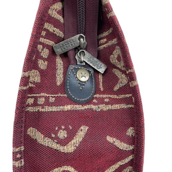 Ricardo Beverly Hills Rust Orange Tribal Print Cotton Blend Shoulder Tote Bag - Picture 4 of 8